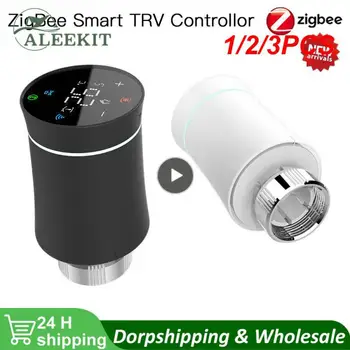1/2 / 3ШТ ZigBee3.0 TRV Tuya Клапан привода радиатора Умный программируемый термостат Управление нагревателем Alexa google home