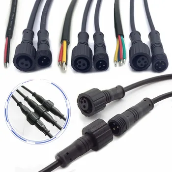 1 Piar 500V 3A 20 см Водонепроницаемый кабель питания Женский мужской 2Pin 3Pin 4Pin разъем для подключения адаптера Провода Соединительные шнуры