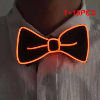 1 ~ 15ШТ Новая светодиодная подсветка Мужской галстук-бабочка, светящийся мигающий галстук для танцевальной вечеринки, украшение Рождественской вечеринки, горячая распродажа