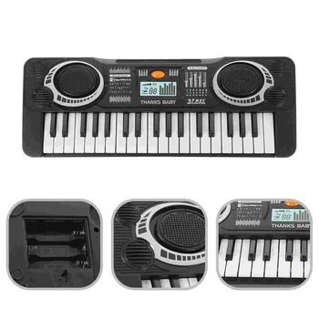 1 шт., электронная клавиатура, игрушка для фортепиано, музыкальная развивающая игрушка для малышей (черная)