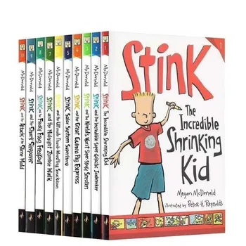 10 Книг / набор Stink Series Little Judy Moody Детская познавательная английская книжка с картинками, Сборник комиксов для детей