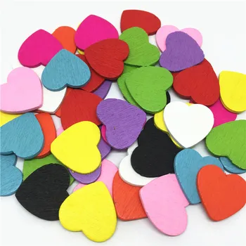100шт 18 мм 16 цветов, деревянные сердечки в форме кусочков для винтажных свадебных столов, украшения, разбрасывающие конфетти