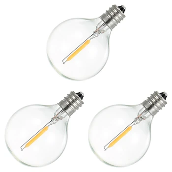15 шт. сменных светодиодных ламп G40, небьющиеся светодиодные лампы-глобусы на винтовой основе E12 для солнечных гирлянд Теплый белый