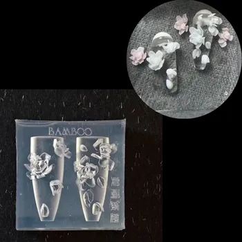 1шт цветок жасмина 3D акриловая форма для ногтей украшения для ногтей силиконовые пластины для тиснения Товары для ногтей аксессуары для ногтей