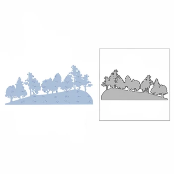2023 Новые Grove Trees Forest Hill Металлические режущие формы для DIY скрапбукинга тиснения бумажных поздравительных открыток Изготовления фотоукрашений