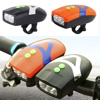 3 светодиодных велосипедных передних фонаря с клаксоном, USB Перезаряжаемый Велосипедный передний фонарь, Велосипедный фонарь, Велосипедный звонок, Сигнализация, Аксессуары для MTB