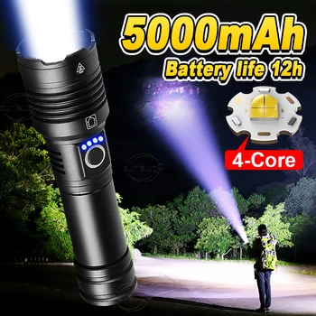 5000 мАч Высокомощный светодиодный фонарик P50 18650 26650 аккумулятор Lanterna USB Перезаряжаемый фонарик Масштабируемый аварийный наружный фонарик