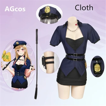 AGCOS My Dress-Up Darling Китагава Марин, Женщина-полицейский, косплей-костюм, женские костюмы из матовой и кожаной ткани