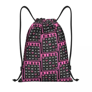 Bingo Lover Bingo Time Love Bingo Классические розовые сумки-рюкзаки на шнурках, легкие спортивные сумки для тренажерного зала, сумки для тренировок