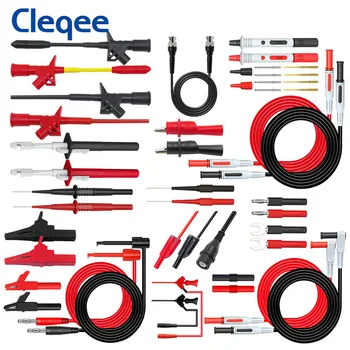 Cleqee P1600F 44ШТ, комплект тестовых проводов для мультиметра с вилкой типа 
