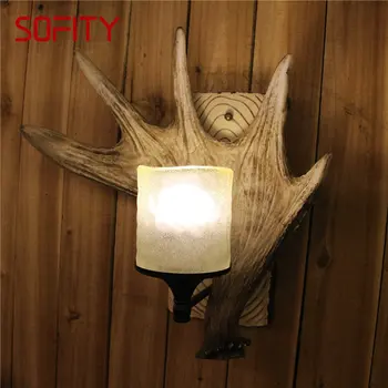 PLLY Modern Antlers LED Wall Lamp Light Креативное Бра в помещении для Гостиной, Прикроватного Декора спальни