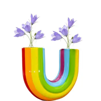 U-образная ваза для цветов, декоративная Радужная ваза для цветов, Радужная ваза для цветов, декоративная ваза для фермерского дома для стола