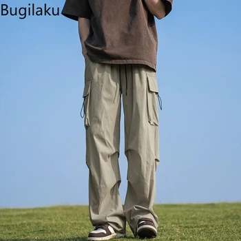 Американские мужские весенне-осенние походные брюки Bugilaku, трендовые брюки для спорта и отдыха, рабочие брюки с прямой трубкой