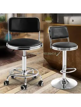 Барный стул косметический круглый табурет экспериментальный табурет барный стул со спинкой высокий табурет вращающийся подъемный стул