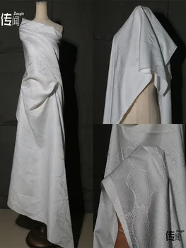 Белая ткань с тиснением в виде цветка Дайки, довольно Широкая юбка, жакет в стиле ретро, дизайнер одежды в китайском стиле, Ткани