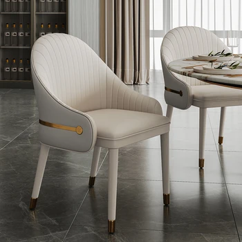 Белое свадебное кожаное кресло Modern Relax Эргономичные Металлические обеденные стулья Accent Gold Уличная мебель Sedia Da Scrivania