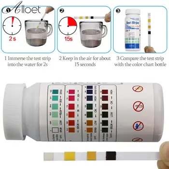 Бумага для тестирования бассейна 4 в 1, Бутылка остаточного хлора, бумага для тестирования воды в СПА, тест-полоска для определения значения PH, тест-полоска для качества воды