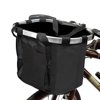Велосипедные сумки и корзинки для переноски велосипеда, складная Велосипедная передняя сумка для хранения, велосипедная сумка на руль с алюминиевым креплением