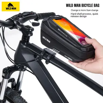 Вместительная велосипедная сумка с жесткой передней балкой, универсальная непромокаемая верхняя упаковка для мобильного телефона с сенсорным экраном, аксессуары для велосипеда