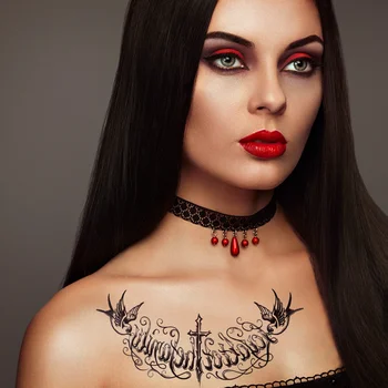 Временные татуировки на Хэллоуин, наклейки с буквами ужасов на теле