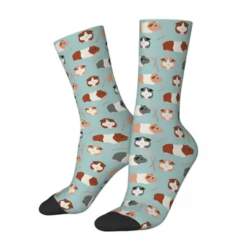 Всесезонные носки с рисунком морской свинки, Harajuku, Супер Мягкие спортивные носки средней длины, Мягкие повседневные чулки для мужчин, подарки для женщин
