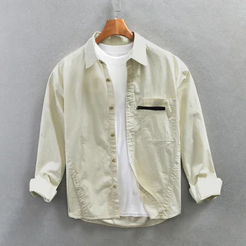 Дизайнерская рубашка с инструментами, мужская весенняя рубашка с вышитым алфавитом, трендовая повседневная рубашка с длинными рукавами, пальто