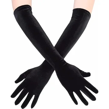 Длинные перчатки для оперной вечеринки - аксессуары 1920-х Flapper Gatsby, бархатные перчатки до локтя