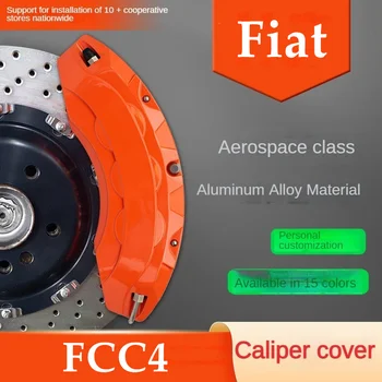 Для Fiat FCC4 крышка тормозного суппорта автомобиля передняя задняя 3D алюминиевый металлический комплект подходит 2014 2015 2016