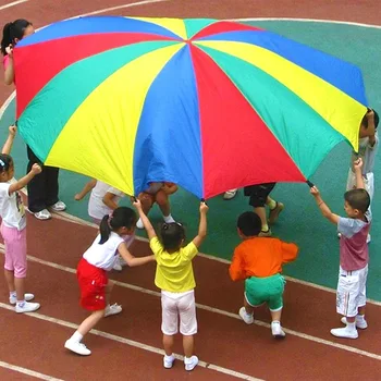 Для кемпинга на открытом воздухе Диаметром 2-6 м, Радужный зонт, игрушка-парашют, Прыгающий мешок, игра в мяч, Интерактивная командная игра, Игрушка для детей в подарок