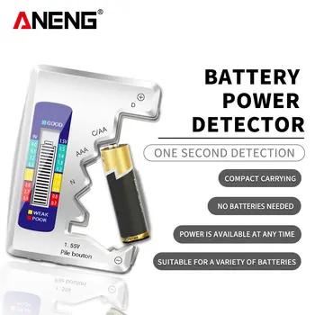 ЖК-дисплей ANENG C AA AAA D N 9V 1.55 V Универсальный тестер аккумуляторных батарей с кнопочными элементами, измеряющий Вольтовую емкость, Инструмент для проверки емкости детектора