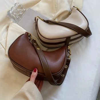 Женская сумка-ранец из искусственной кожи, кошелек для подмышек, роскошная сумка Solild Color в стиле ретро, мягкая повседневная сумка для девочек женского пола