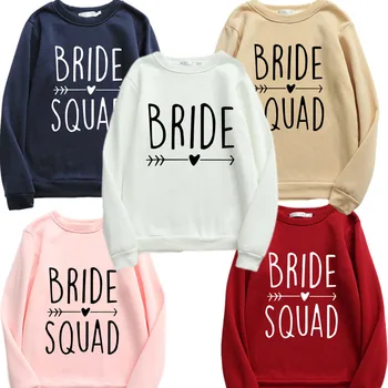 Женские свитшоты Team Bride 2023, милые Корейские пуловеры с круглым вырезом, толстые осенне-зимние свободные толстовки WY020