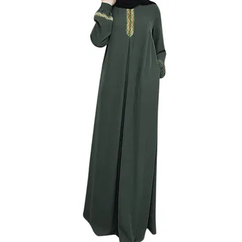 Женщины Плюс Размер Печати Абая Джилбаб Мусульманское платье Макси Повседневный Кафтан Длинное Платье кружевная абая мусульманская одежда хиджаб 2023