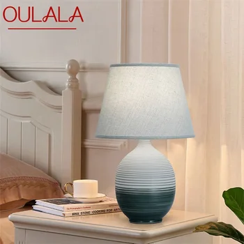 Жестяная настольная лампа с диммером, Керамическая настольная лампа, современное креативное украшение для дома, спальни