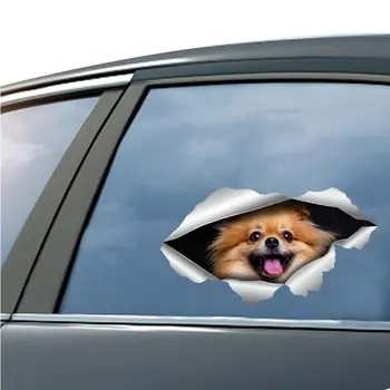 Забавная собачья голова в трещине, наклейки на автомобиль, наклейки для мотоциклов, декоративные товары на окна автомобиля, Наклейка на холодильник, наклейка с трещиной для собаки