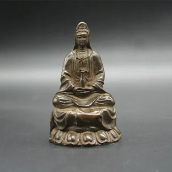 Китайская Бронзовая статуя Тибетского Будды, Старая медная статуя Квань-Инь