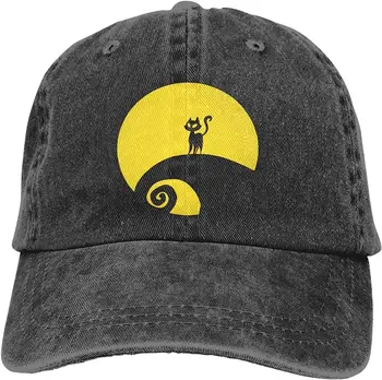 Кошачья шляпа на Луне, ковбойская бейсболка с регулируемой пряжкой для мужчин и женщин, подходит для ношения в тени на улице и не только