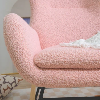 Кресло-качалка - с резиновой ножкой и кашемировой тканью, подходит Мягко и удобно для гостиной и спальни