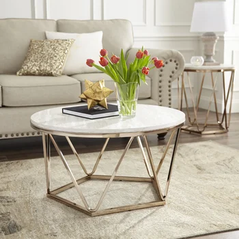 Круглый журнальный столик из современного искусственного камня, мебель, Мебель для гостиной, простой и современный, Журнальный столик для гостиной