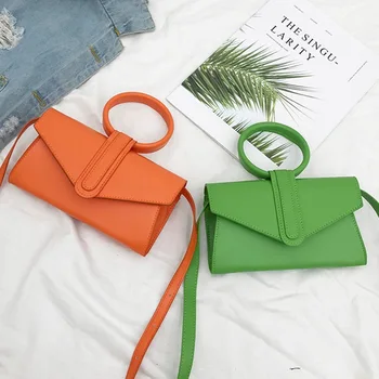 Маленькая сумочка, женские сумки через плечо из искусственной кожи в стиле ретро, дизайнерская сумка желто-оранжевого карамельного цвета, женская мини-сумка через плечо, сумки