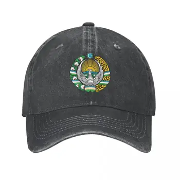 Мужская бейсболка с эмблемой Узбекистана, Выстиранная углем Джинсовая классическая винтажная хлопковая шляпа для папы-дальнобойщика, Унисекс для взрослых