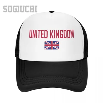 Мужская сетчатая кепка с флагом Соединенного Королевства и шрифтом Trucker для мужчин и женщин, бейсболки на открытом воздухе, круто