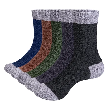 Мужские пушистые носки YUEDGE, Мягкие уютные домашние пушистые носки, Зимние Теплые Домашние носки для сна для мужчин, Размер 37-46