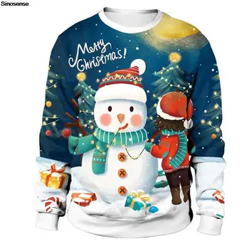 Мужчины Женщины, Маленькая Девочка, Снеговик, Уродливый Рождественский свитер, подарок на Рождественскую елку с 3D принтом, Толстовка для праздничной вечеринки, Рождественские Джемперы, топы