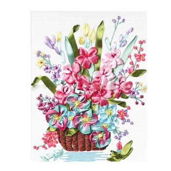 Набор для начинающих вышивальщиков весенней вышивкой шелковой лентой с цветочным рисунком своими руками для