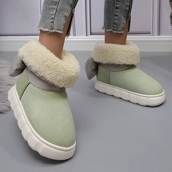 Новинка зимы 2023 года, Женская обувь на платформе, теплые меховые ботинки 