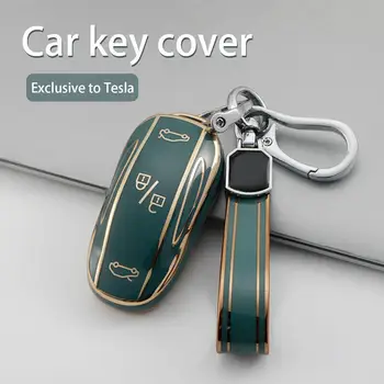 Новый Чехол Для Ключей Автомобиля Аксессуары для Tesla Model 3 S X Y Smart Remote Key Cover TPU Full Surround Protection Shell С Keychai L8O1