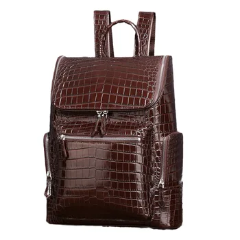 Новый бренд, мужские рюкзаки из натуральной кожи с рисунком крокодила, мужская роскошная сумка для ноутбука из натуральной кожи для мальчиков