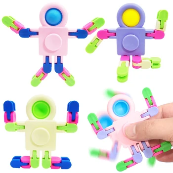 Новый космический робот-непоседа, игрушки, цепной спиннер, детский пуш-пузырь, снимающий стресс, игрушка-непоседа, Антистрессовая цепочка, вращающиеся подарки