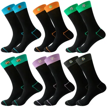 Осенние мужские носки с вышивкой из волокна Синьчжу, футбольные носки средней длины, баскетбольные носки, женские носки для регби